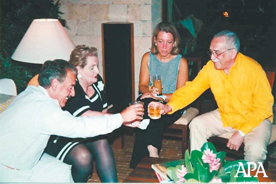 Madeleine Albright con Andrés Pastrana y Gabriel García Márquez.