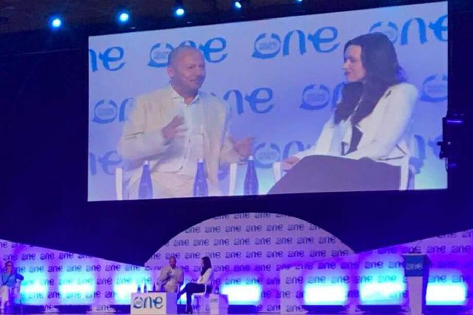 Jordan Hewson, fundadora de Action Button, durante el One Young World en Bogotá.
/ Ana María Castro - Agencia Anadolu