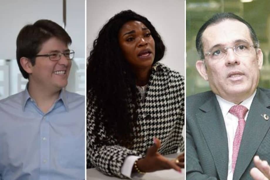 De izquierda a derecha: Miguel Uribe, Catherine Ibargüen y Efraín Cepeda.