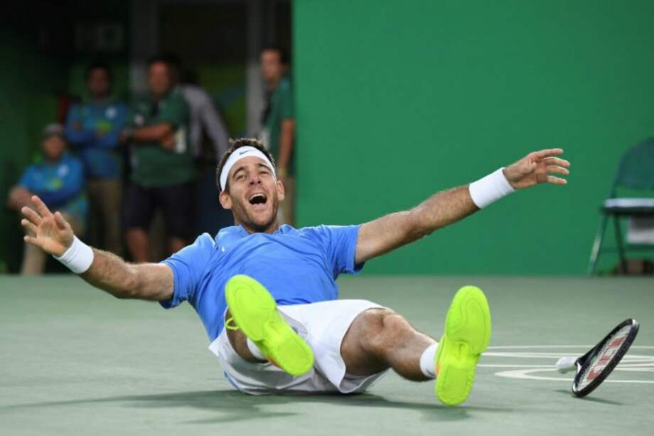 El argentino Juan Martín del Potro, tras vencer al español Rafael Nadal y clasificarse a la final olímpica. / AFP