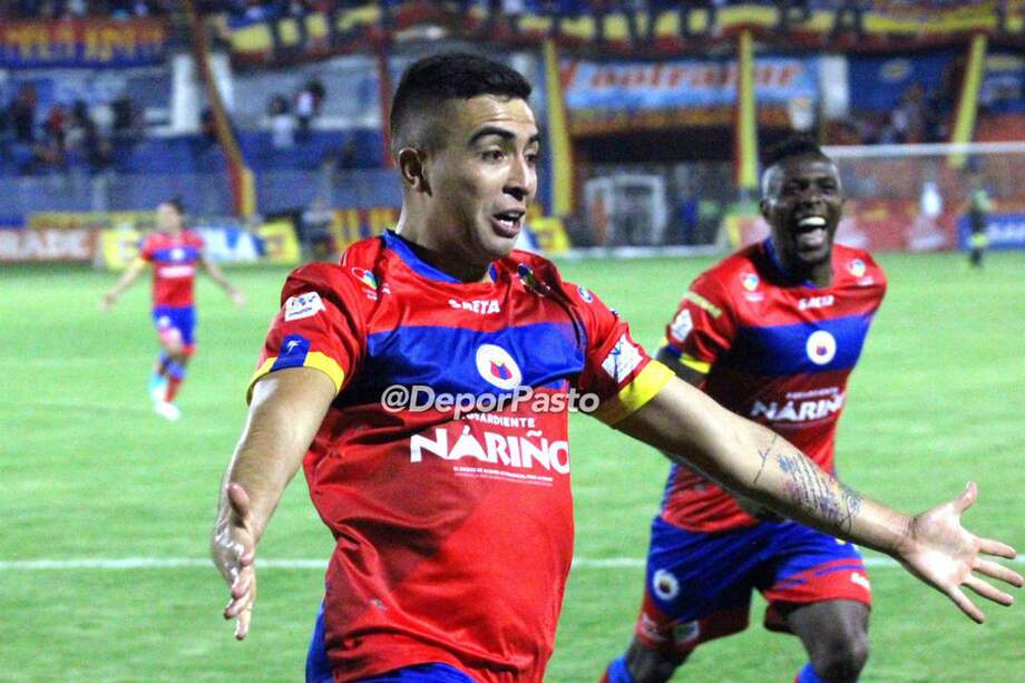 Darío Rodríguez celebra el primer gol del Pasto frente al Júnior. / Deportivo Pasto