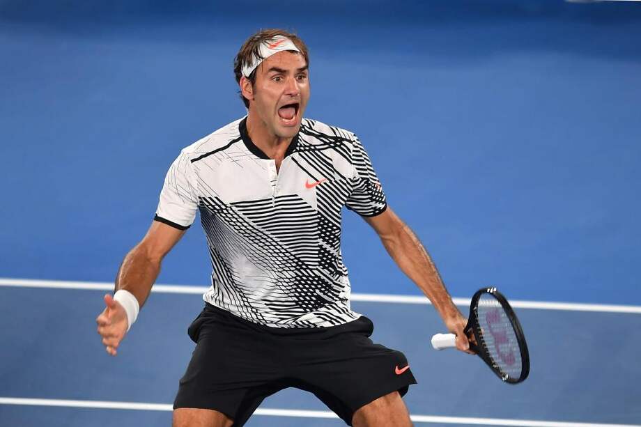 Roger Federer celebró a rabiar su victoria sobre el japonés Kei Nishikori, en Melbourne. / Efe