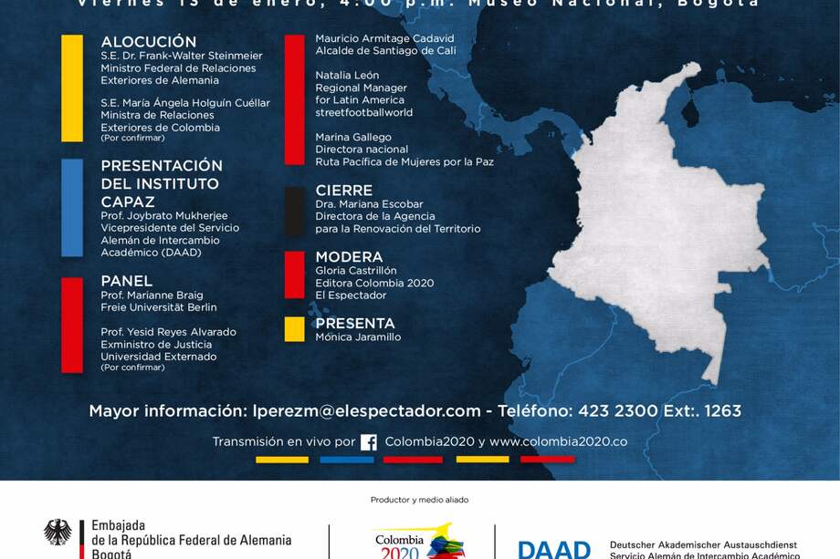 Esta es la programación del evento de lanzamiento del Instituto Colombo-Alemán para la Paz