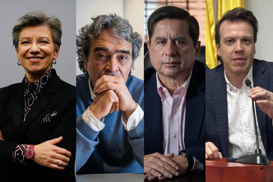 Aspirantes a la presidencia Claudia López, Sergio Fajardo, Juan Fernando Cristo y Leonardo Huerta.
