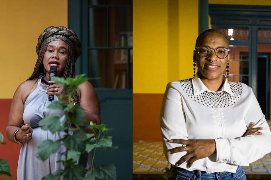 Claribed Palacios, presidenta de la Unión de Trabajadoras Afrocolombianas del Servicio Doméstico (UTRASD), y María Roa, secretaria general y miembra fundadora.