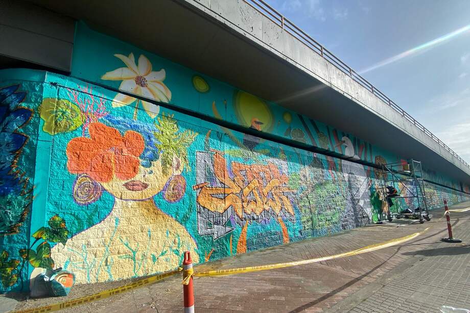 Mural hecho por Andrés Barrera, más conocido como Deen, en la calle 80 con Av Cali en el costado norte, dentro del marco de la celebración de los 485 años de Bogotá.