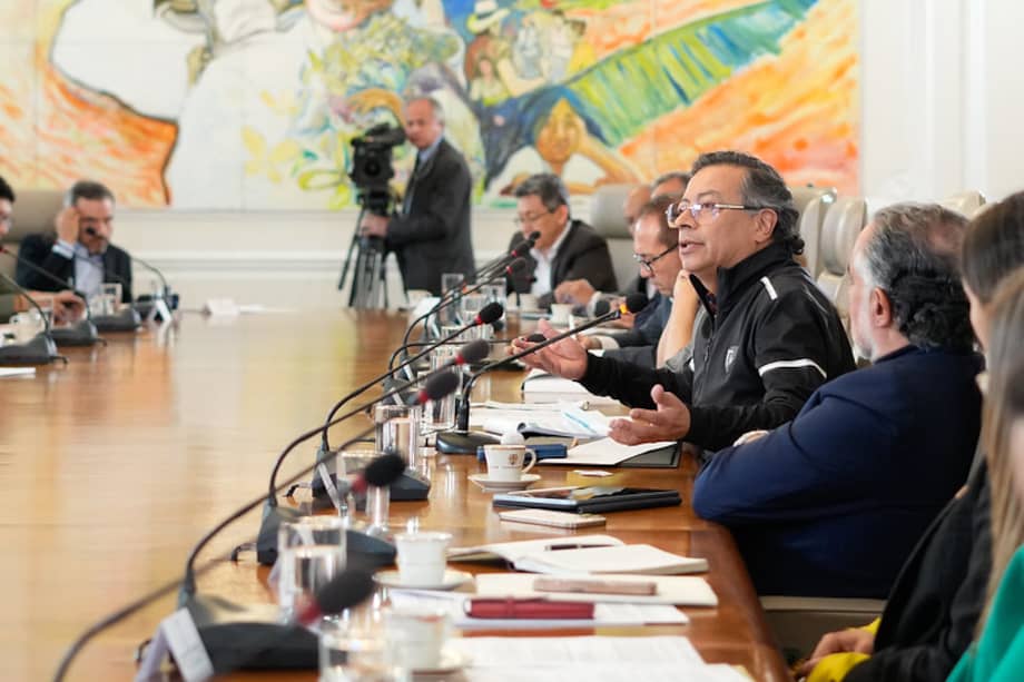El presidente Gustavo Petro en el consejo de ministros que lideró este martes.