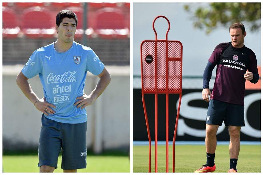 Luis Suárez reaparece en Uruguay. / EFE. Wayne Rooney, goleador inglés. / AFP