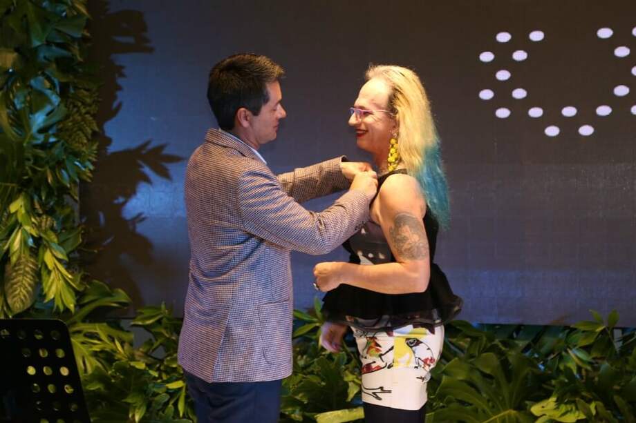 Brigitte Baptiste durante la ceremonia de posesión en la EAN. / Cortesía U. EAN
