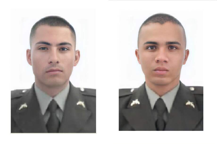 Los patrulleros Johan Alexis Pareja Carrasquilla, de 24 años de edad, y Duver Arley Jaramillo Gallo, de 25 años