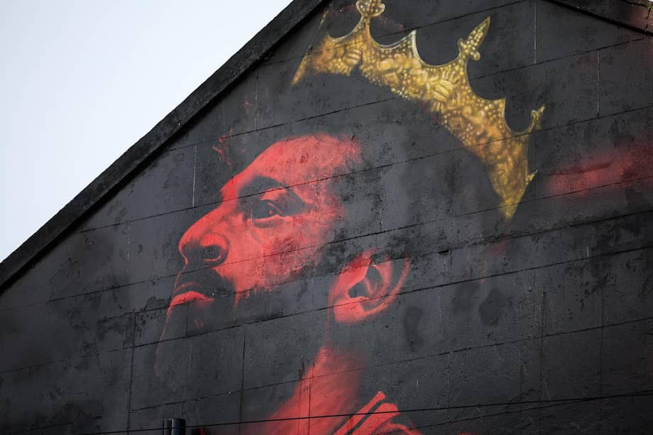 Un mural de Mohamed Salah, en Liverpool.