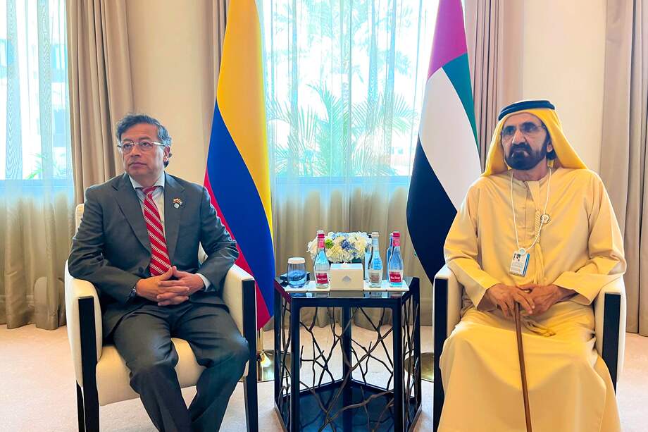 El presidente Petro en reunión con el vicepresidente y primer ministro de Emiratos Árabes
