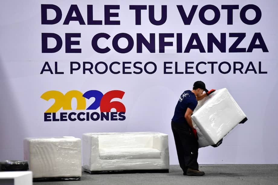 Preparativos para las votaciones de este 31 de mayo. Esta imagen es de la organización electoral en Corferias, en la ciudad de Bogotá.
