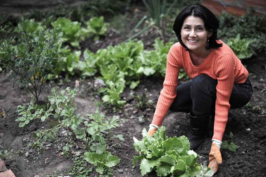 Ruth Georgina García en la huerta del patio de su casa. La Fundación Mujeres de Éxito le otorgó apoyo económico a la Fundación que lidera. / Óscar Pérez.