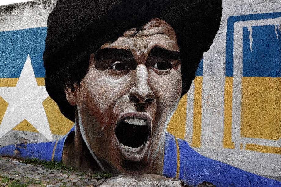 Mural de Maradona en el barrio La Boca de Buenos Aires.