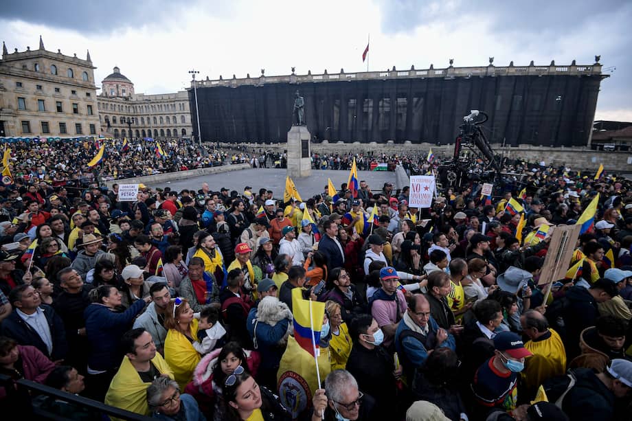 Plaza de Bolívar durante la marcha del 07 de enero del 2026