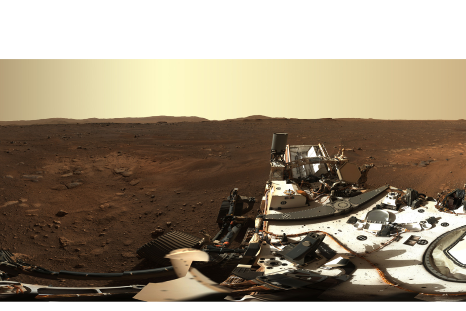 Esta es parte de la panorámica tomada por Perseverance en Marte.