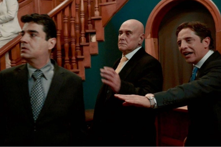 Carlos Congote junto a Jorge Cae y Manuel Sarmiento en 'La ley del corazón'