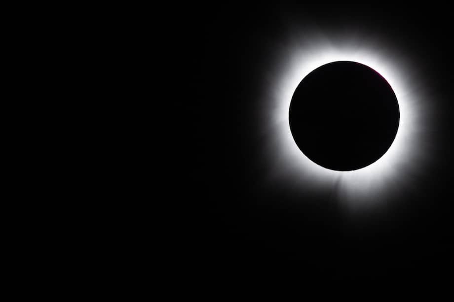 Imagen de un eclipse solar total de abril del 2024.