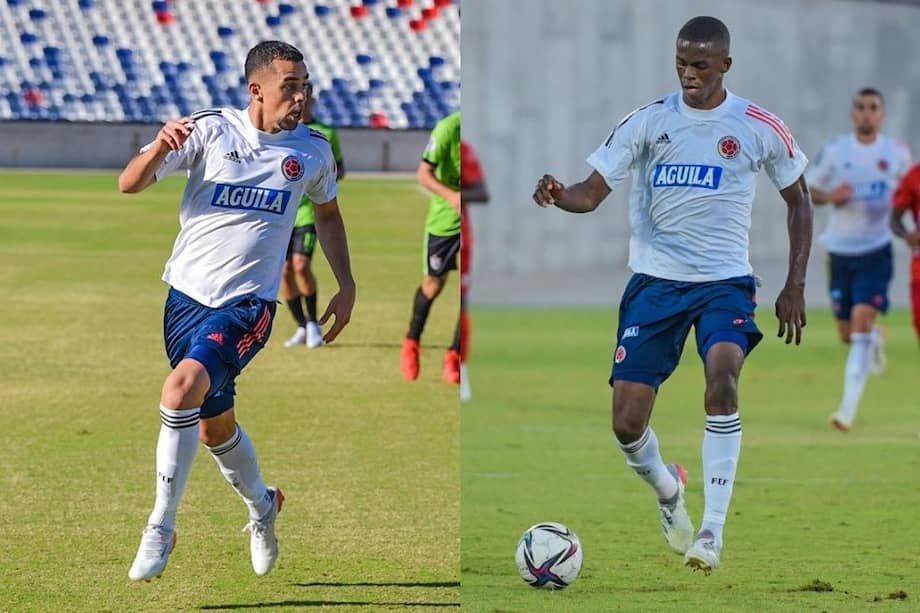 Daniel Giraldo y Andrés Colorado en los entrenamientos de la selección de Colombia.