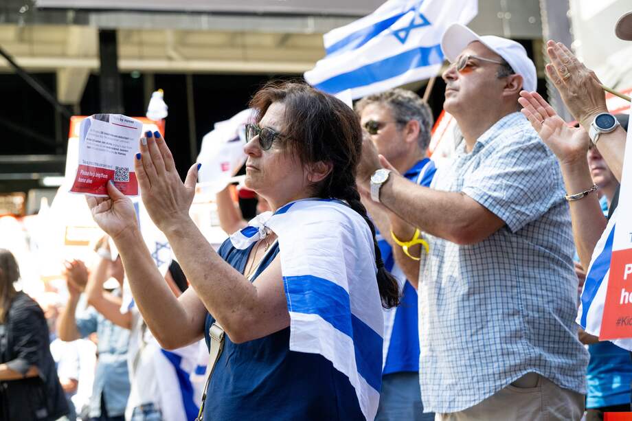 Muestras de solidaridad en Sídney (Australia) con los secuestrados por Hamás.