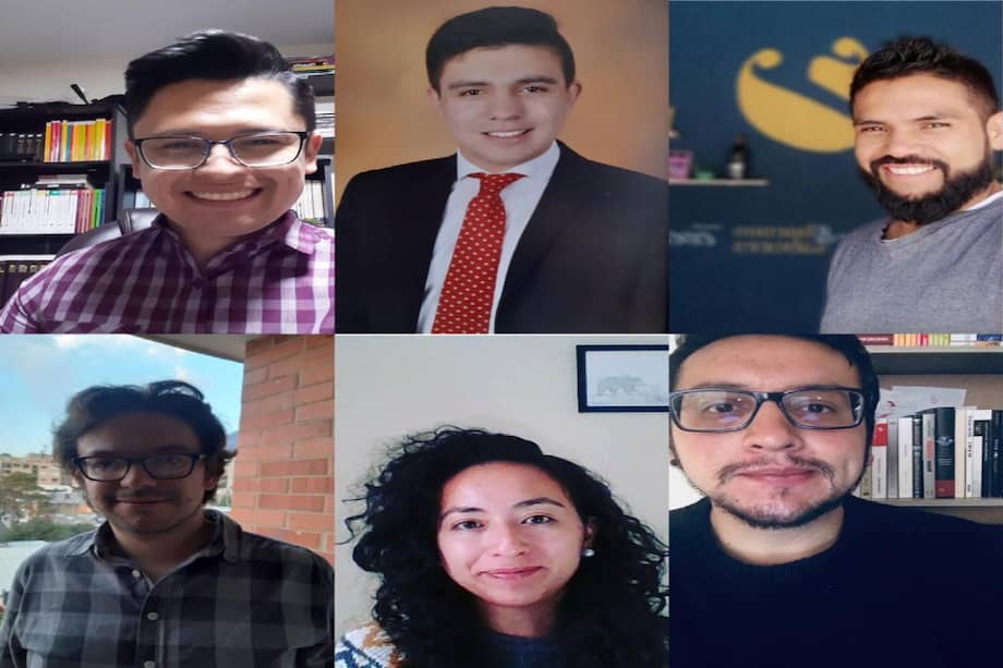 Arriba de izquierda a derecha: Yefershon Muñoz Riaño, Luis Mateo Guerreo Ávila y Gerardo Mazutier. Abajo, en el mismo orden: Germán Bula, Yuri Posso y Andrés Camilo Santos Montes.