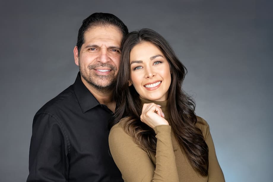 Dayana Mendoza junto a su ahora esposo