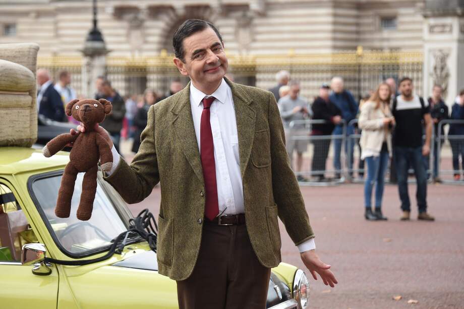 El ícono de la comedia británica Mr. Bean se dirige al Palacio de Buckingham para celebrar 25 años, el lanzamiento de Mr. Bean 25th Anniversary DVD Boxset y nuevos episodios animados en Boomerang at The Mall el 4 de septiembre de 2015 en Londres.