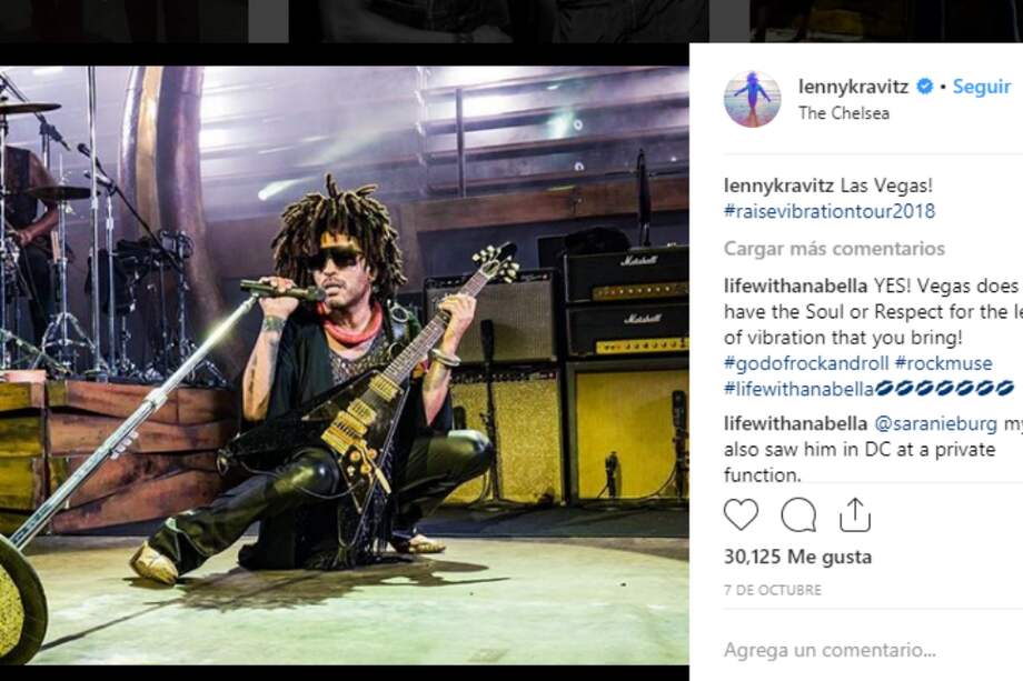 Lenny Kravitz se presentará en Bogotá en marzo de 2019. / Tomada de la cuenta de Instagram de Lenny Kravitz