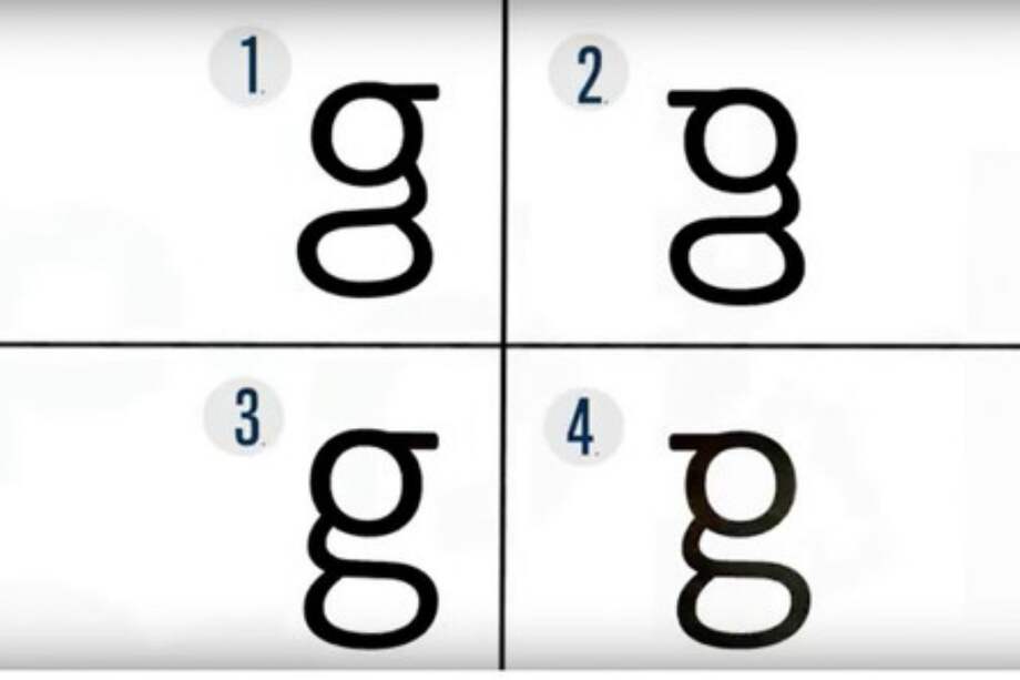 La mayoría de la gente no sabe escribir la letra g que aparece en los textos impresos y trazan figuras erróneas, según un estudio de la Universidad Johns Hopkins con 38 voluntarios. La correcta es la 3. / Agencia Sinc - UJH