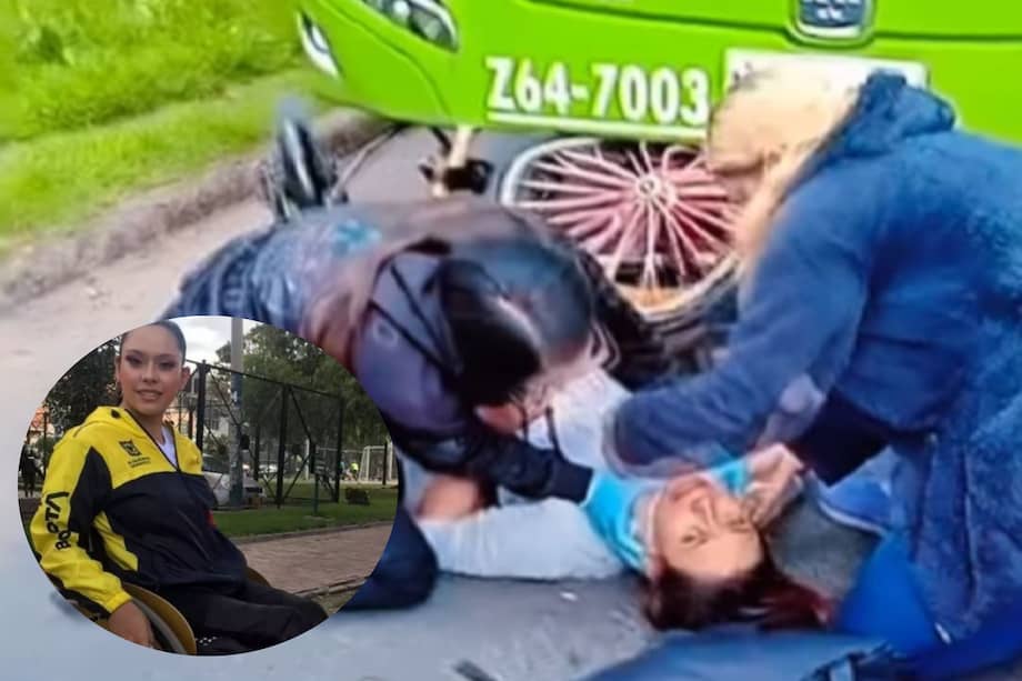 Momento en el cual la deportista Palacio es atropellada por un bus del componente zonal de Transmilenio.