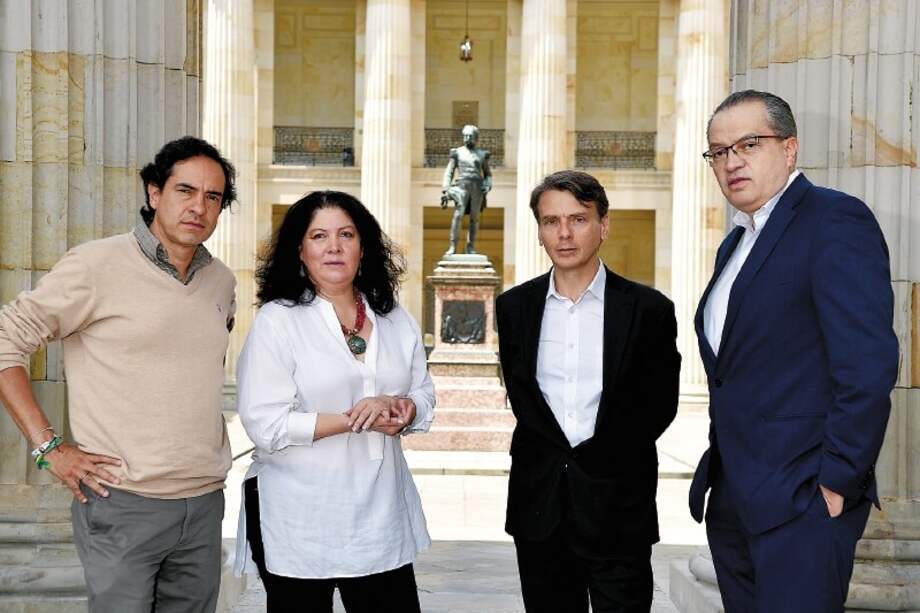 De izquierda a derecha: Óscar Sánchez, Alejandra Barrios, Gustavo Salazar y Fernando Carrillo. / Óscar Pérez - El Espectador