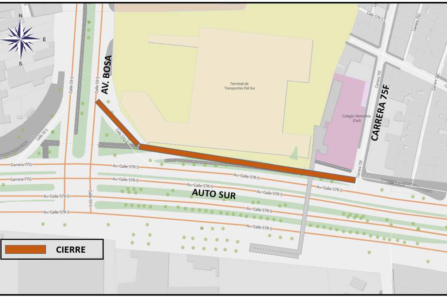 ¡Ojo! Cerraron la Autopista Sur, frente al terminal, por obras de mantenimiento.