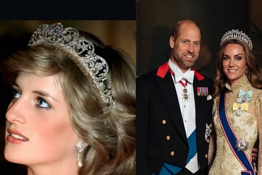 La historia de la tiara que devolvió Lady Di y usó Kate Middleton con los Trump
