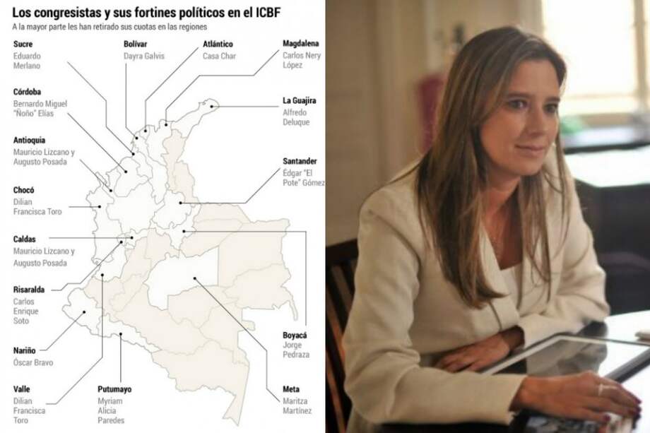 Este es el mapa de la relación de los congresistas que tenían cuotas en las direcciones regionales del ICBF. (Ver en detalle al final de la nota)