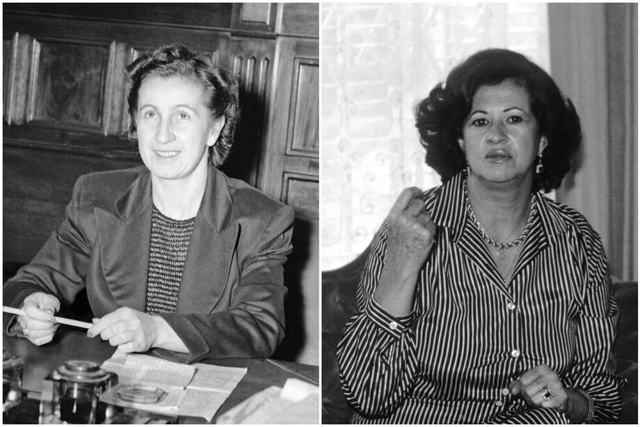 A la izquierda, la conservadora Bertha Hernández de Ospina y, a la derecha, la dirigente de la Anapo, María Eugenia Rojas. / Archivo
