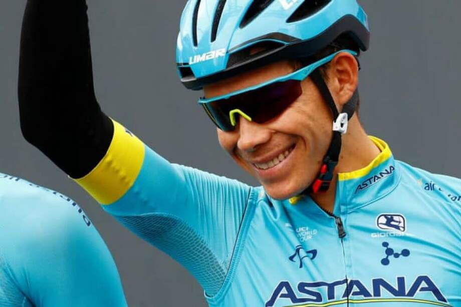 Miguel Ángel López, corredor colombiano del Astana. / AFP
