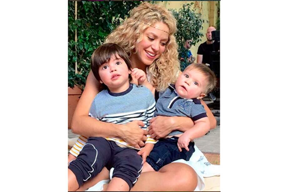 Shakira con sus hijos Sasha y Milan. / Instagram/Shakira