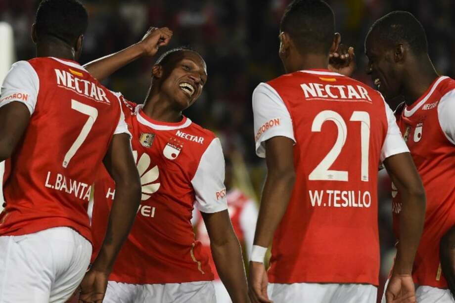 Santa Fe superó la fase previa de la Copa Libertadores tras vencer a Oriente Petrolero por un global de 6-1. / AFP