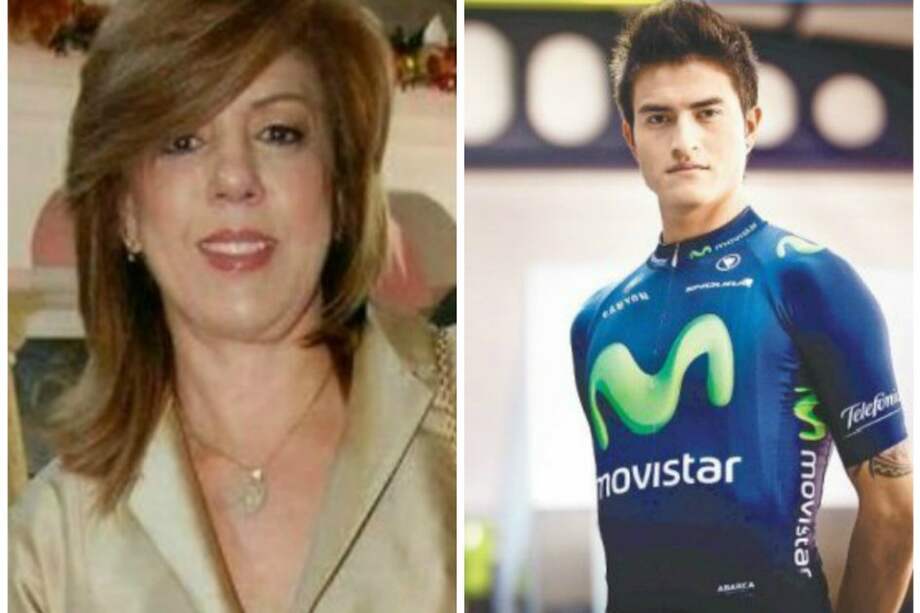 Clara Luz Roldán, directora de Coldeportes, y Winner Anacona, ciclista colombiano. Fotos: Archivo.