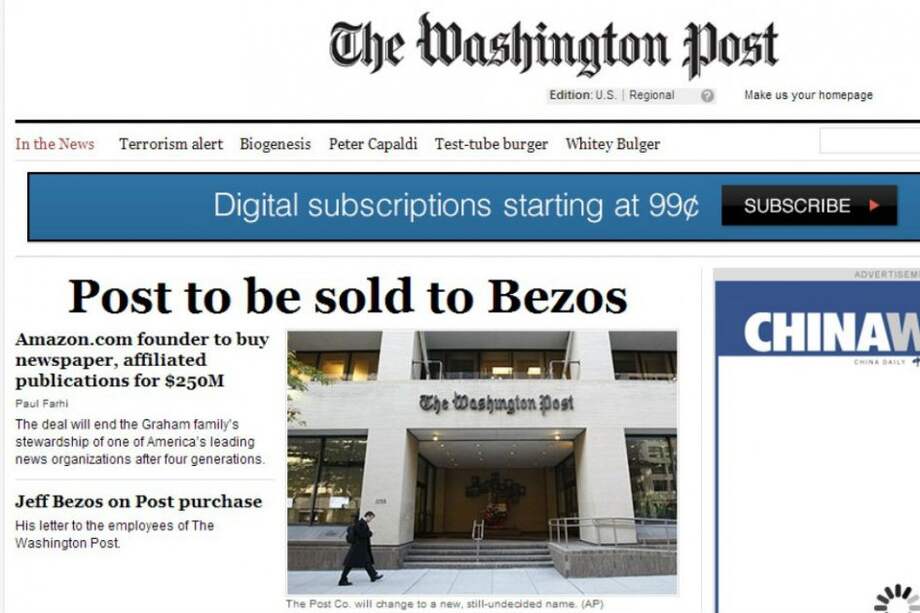 Amazon compra periódico The Washington Post
