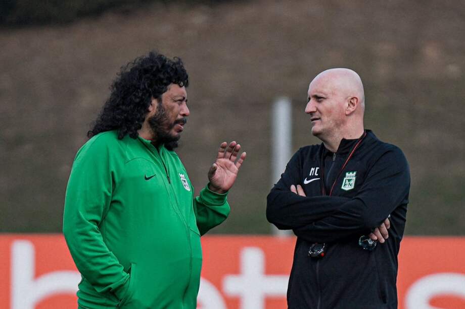 Pablo Repetto, en su primer día como entrenador de Atlético Nacional.