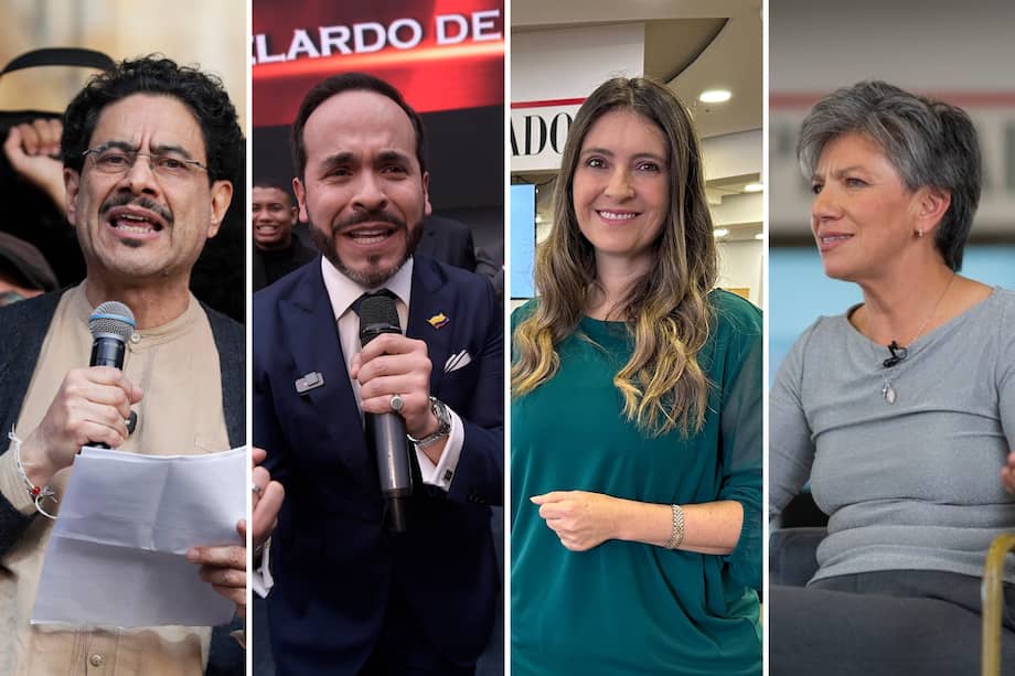 Iván Cepeda, Abelardo de la Espriella, Paloma Valencia y Claudia López.