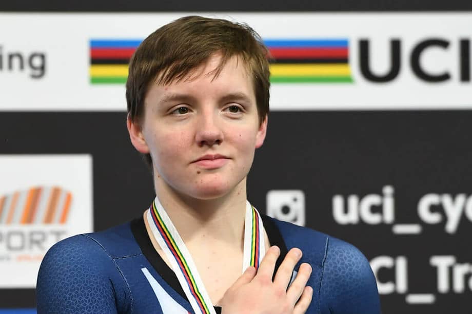 Kelly Catlin, ciclista estadounidense. / AFP