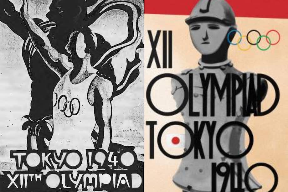 Pósteres oficiales de los Juegos Olímpicos de los Juegos Olímpicos de Tokio 1940.
