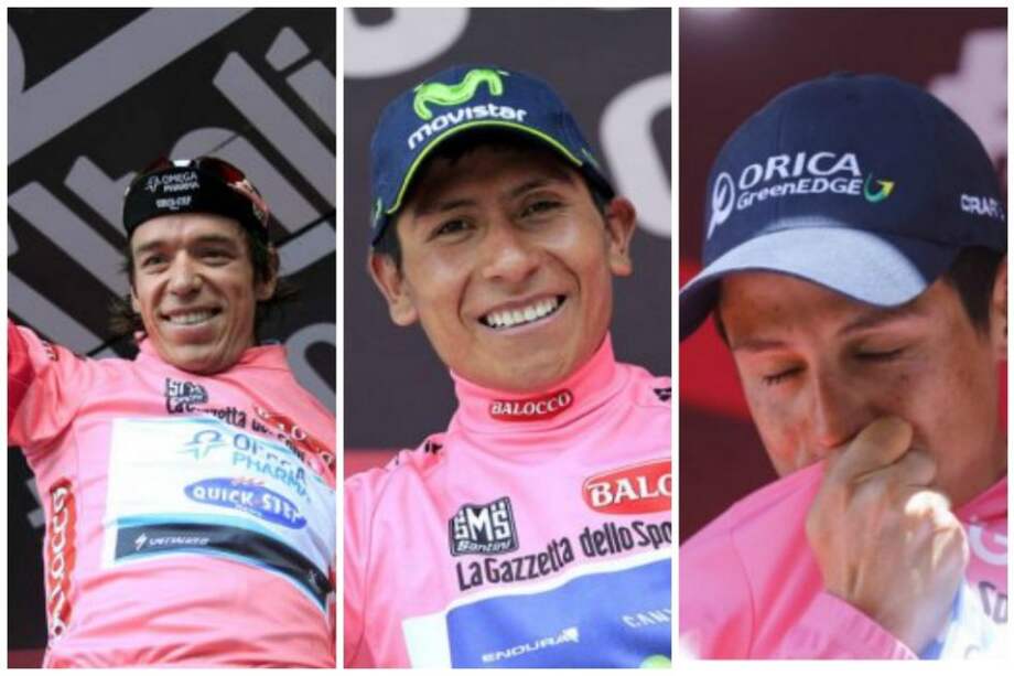 Rigoberto Urán, Nairo Quintana y Esteban Chaves.