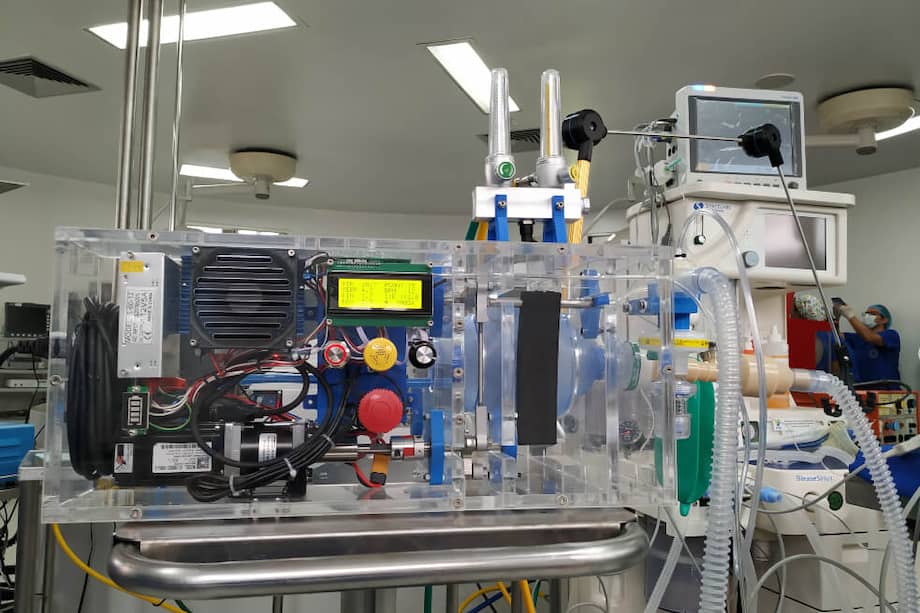Ventilador creado con el diseño de Industrias Médicas Sampedro. / Cortesía.