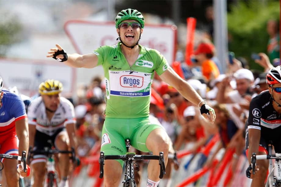 El alemán John Degenkolb (Argos Shimano) celebra la victoria en la décima etapa de la Vuelta a España 2012 / EFE