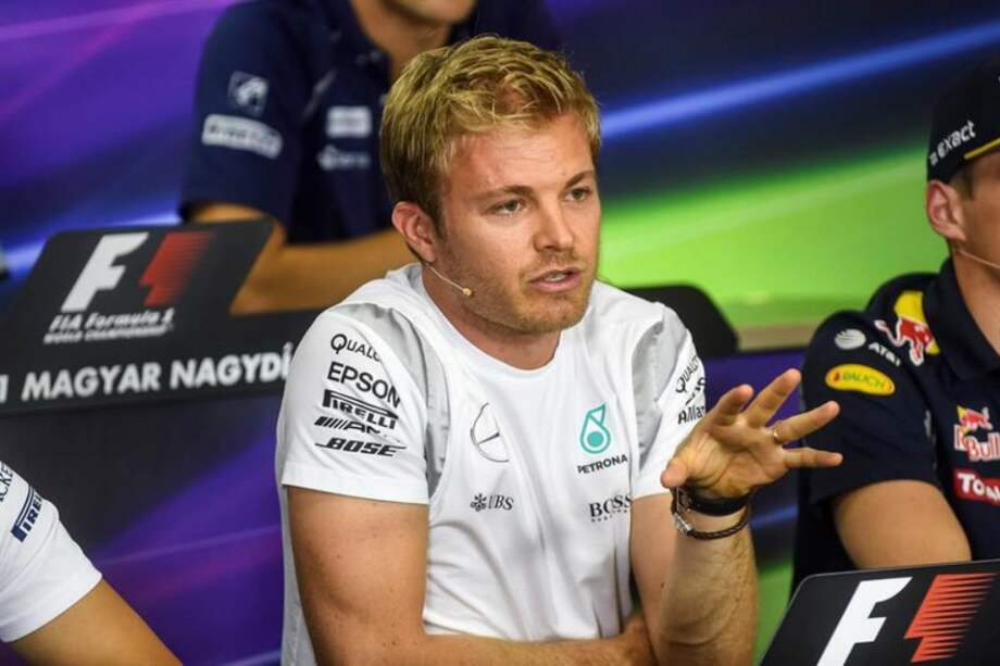 El piloto alemán de Fórmula Uno, Nico Rosberg, de Mercedes AMG, durante una rueda de prensa en el circuito de Hungaroring en Mogyorod, cerca de Budapest, Hungría. / EFE