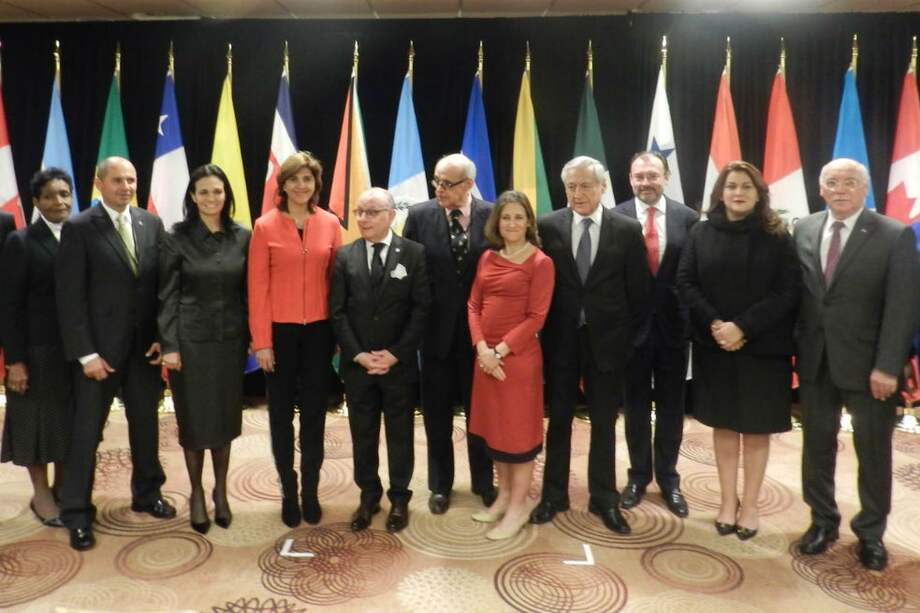 Algunos de los cancilleres de la región reunidos en la Toronto, Canadá. / Prensa Cancillería Colombia